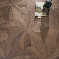 Offre spéciale : Parquet multicouche à motifs en forme de feuille de lotus, parquet en noyer noir, planches de parquet en bois dur