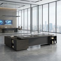 Bureau de direction en L moderne, table de direction importée, surface résistante à l'usure, MDF E1, mobilier de bureau pour PDG