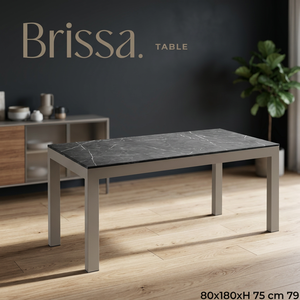โต๊ะรับประทานอาหารกลางแจ้งทรงสี่เหลี่ยมผืนผ้า ขนาด 80 x 180 x 75 ซม. โครงโลหะ หน้าโต๊ะลายหิน สำหรับสวนและชายหาด - Product Image 3
