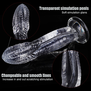 Leistungs starke Saugnapf Kristall transparente Penis geformte <span class=keywords><strong>Dildo</strong></span> weibliche Masturbation liefert übergroße Vergrößerung <span class=keywords><strong>Anal</strong></span> <span class=keywords><strong>Dildo</strong></span> - Product Image 4
