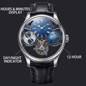 Montres squelette de luxe personnalisées OEM ODM avec indicateur jour/nuit 24 heures, mouvement automatique à volant d'inertie, montre-bracelet mécanique - Product Image 3