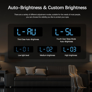 Modern Plastic LED Atmosphere <b>Light</b> Digital Wall Clock <b>Timer</b> Home Decor Multi-Functional LUMINOVA Living Room - Product Image 3