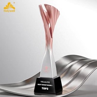Trofeo de Resina con Escultura Retorcida de Lujo 2026, Grabado Personalizado, Base de Cristal, Premio para Campeones, Trofeo para Competiciones Deportivas