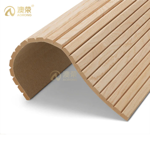 Fabbricazione interno <span class=keywords><strong>pannello</strong></span> a tamburo curvo in rovere naturale acustico insonorizzato in <span class=keywords><strong>legno</strong></span> a lamelle pannelli acustici da parete - Product Image 3