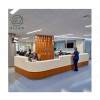 Comptoir de réception de poste d'infirmière moderne personnalisé de conception libre hôpital bleu et blanc réception de bureau de réception mobilier dentaire