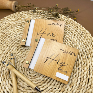 En stock Aniversario de bodas para la señora y mis Votos de madera Manual con un juego de dos volúmenes tallados Ramas de <span class=keywords><strong>sauce</strong></span> VowBooks - Product Image 1