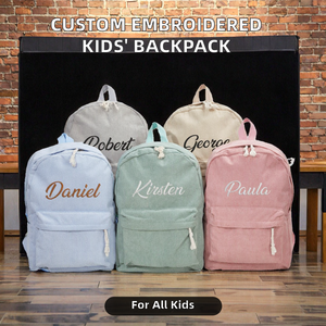 Venta al por mayor de fábrica <span class=keywords><strong>Mochila</strong></span> para niños <span class=keywords><strong>Nombre</strong></span> personalizado Logo Bordado Personalizado <span class=keywords><strong>Mochila</strong></span> para niños Cierre de cremallera impermeable Caramelo - Product Image 3