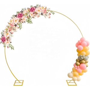 7.9ft vàng kim loại đám cưới vòm đứng <span class=keywords><strong>Backdrop</strong></span> Kit vòng tròn Bóng khung Arche Mariage cho đám cưới sinh nhật Giáng sinh trang trí - Product Image 1