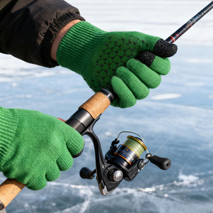 Stock Wholesale Outdoor Waterproof Three Layer Warm Knitted Touch Screen Gloves Leakproof Breathable For Skiing <b>Cycling</b> Fishing - Product Image 1