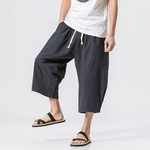 Pantalones cortos de lino y algodón sueltos de estilo <span class=keywords><strong>chino</strong></span> | Pantalones de verano transpirables para hombres | Pantalones de calle de talla grande - Product Image 5