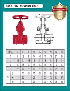 Válvula de Compuerta Ranurada de Hierro Dúctil con Conexión de Abrazadera y Vástago Oculto, Accionamiento Manual, Modelo Z85X-16Q - Product Image 4