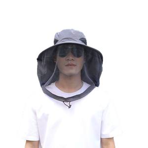Verano hombres y mujeres Anti-mosquito secado rápido transpirable montañismo <span class=keywords><strong>sombrero</strong></span> de ala ancha gorra de pesca con protección de malla - Product Image 2