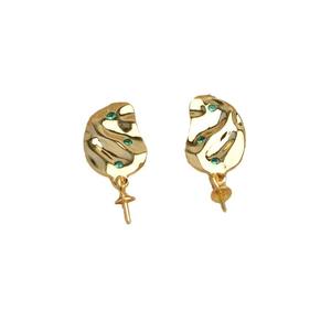 Pendientes de Plata S925 con Cabello de Feto, Perla de Ópalo de 7-13 mm, Joyería de Moda para Mujer, Dos Pendientes con Bandeja Vacía para Manualidades, Accesorios Hechos a Mano 4949 - Product Image 4