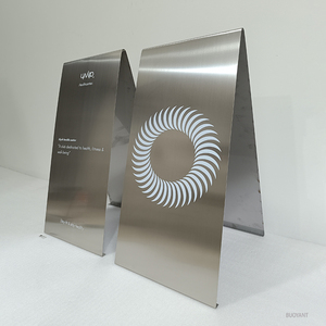 Outdoor Floor Stand Metal A-frame Sign <b>Mirror</b> Stainless Steel Sidewalk Sign Shop a Frame Sandwich Board - Product Image 4