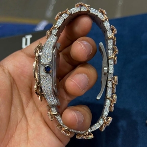 Orologio di Lusso Hip Hop Completamente Tempestato di Diamanti Moissanite VVS, Movimento Automatico Digitale, <span class=keywords><strong>Acciaio</strong></span> Inossidabile, Argento Sterling 925 Fatto a Mano - Product Image 5