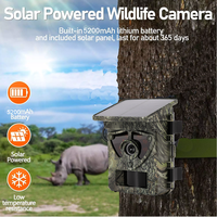 Caméra de chasse Wi-Fi solaire 4K pour la faune sauvage