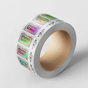 Custom Clear Lamination Overlay Hologram Holo Stickers Inkjet Printable Transparent Holographic Sticker Roll Label