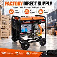 Générateur diesel portable de type ouvert de 7 kW, générateur d'énergie pour la maison, les chantiers de construction et l'utilisation commerciale