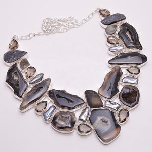 แฟชั่นสร้อยคอ Druzy พลังงานแสงอาทิตย์ควอตซ์ - Product Image 2