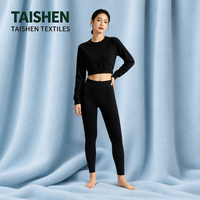 Tissu polaire doux double face, matière tricotée brossée élastique pour vêtements de détente, vêtements de sport, sweats à capuche, vêtements d'automne et d'hiver