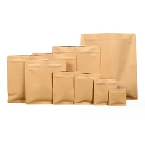 Kraft paper bags flat bottom aluminum plated self-sealing bag sealed tea food bag seal Pockets