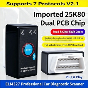 Lecteur de code de diagnostic OBD2 Bluetooth 4.0 B11 ELM327 V1.5 avec puce PIC18F25K80 et interrupteur marche/arrêt - Product Image 1