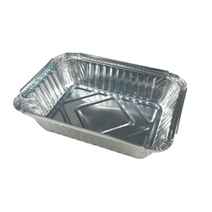Barquettes rectangulaires en <span class=keywords><strong>aluminium</strong></span> personnalisées en gros, 1000 ml, qualité alimentaire, certifiées LFGB, compatibles <span class=keywords><strong>micro</strong></span>-ondes, emballage alimentaire - Product Image 1