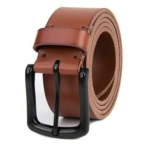 Cintura vintage con fibbia ad ardiglione in vera pelle bovina 3.8 cinture in vera pelle da cowboy alla moda casual per uomo