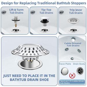 Filtro de desagüe de acero inoxidable para fregadero, atrapapelos para bañera, tapón de desagüe de ducha, colector de pelo, tapón de bañera - Product Image 4