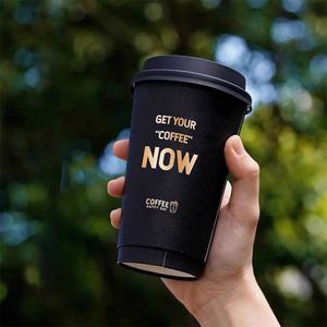 Wholesale Custom <b>Disposable</b> 8oz 12oz 16oz Single Double Wall Take Away Hot Cold Coffee Paper <b>Cup</b> With Lids - Product Image 2