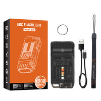 Puissant 1200lm multifonctionnel extérieur Portable USB rechargeable lumière de travail lumière d'inspection Camping Mini Led porte-clés lampe de poche