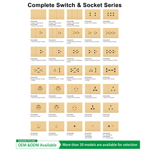 <span class=keywords><strong>Prise</strong></span> murale 15A standard US, design moderne de luxe en verre et aluminium, avec sac non tissé, 118 mm - Product Image 2