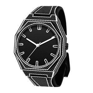 Reloj de silicona con líneas y puntos finos, moderno, deportivo, informal, adecuado para estudiantes, resistente al agua, reloj de cuarzo - Product Image 4
