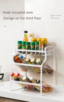 KCS Support de rangement de cuisine sur pied en acier inoxydable et fer à 3 niveaux personnalisé Organisateur multifonctionnel pour évier Pot Dish Flower