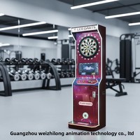 Machine de jeu de fléchettes électronique professionnelle en acier inoxydable à monnayeur, interface anglaise, pour 1 joueur, pour divertissement de rue