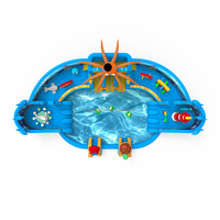 Parc aquatique gonflable commercial avec toboggan aquatique et piscine pour enfants et adultes Parc aquatique au sol gonflable personnalisé sur le thème de l'océan