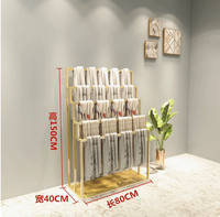 Support de rangement moderne en métal réglable en hauteur pour écharpes, draps, serviettes et oreillers – Présentoir de magasin de vêtements