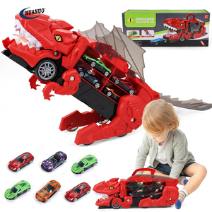 Véhicule avalant des monstres pour enfants avec piste de course et 6 mini voitures, <span class=keywords><strong>dinosaure</strong></span> transforme les jouets de <span class=keywords><strong>voiture</strong></span> - Product Image 1