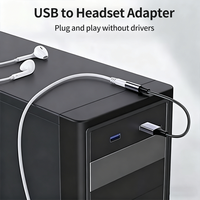 Adaptateur audio USB vers 3,5 mm pour ordinateur portable, sortie CC, casque, microphone, adaptateur de voyage universel personnalisé, carte son stéréo externe