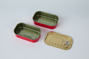 311サーモン、タコ、キノコ、トウモロコシなどの食品の調理に適した食品グレードの長方形の金属製ブリキ缶 - Product Image 5