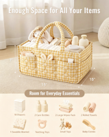 Organisateur de couches pour bébé, panier de rangement portable matelassé en forme de cœur, marron, résistant à l'eau, grande capacité, avec séparateurs amovibles, cadeau