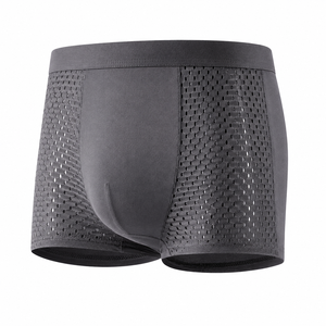Calzoncillos bóxer transpirables de punto sin costuras con logotipo para hombre, ropa interior de secado rápido - Product Image 4