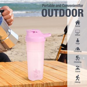 Bouteille de sport 500 ml à prix d'usine, shaker de protéines pour le fitness, bouteille à secouer pour le lait et l'eau avec boule mélangeuse - Product Image 4