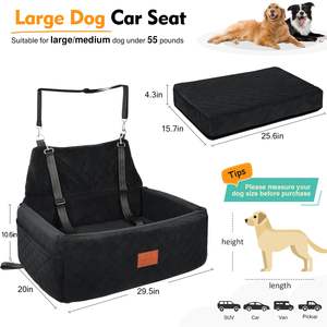 Asiento de Coche para Perros de Fábrica para Perros Grandes y Medianos, Asiento de Coche Lavable para Mascotas de Menos de 25 kg o 2 Perros Pequeños, Asiento Elevador para Perros, Cama de Viaje - Product Image 2