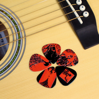 Fabricant en gros de plaques de celluloid imprimées à motifs tendance, style rock personnalisé, épaisseur de 0,46 mm à 1,5 mm, plectre de guitare avec logo