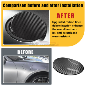 Sunmax pour Porsche 2019-2024 911 992 véritable Fiber de carbone bouchon de réservoir de carburant de voiture housse de Protection style de voiture accessoires extérieurs - Product Image 2