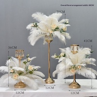 Centre de table de luxe en plumes électroplaquées pour mariage, décoration de table d'hôtel, restaurant, bar, KTV, arrangement floral