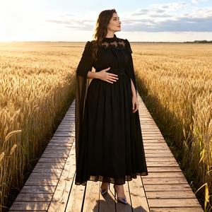 Elegante Abaya de Poliéster de Color Sólido para Mujeres Musulmanas, Vestido Modesto Personalizado al por Mayor con Tela Premium y Opciones OEM/ODM - Product Image 4