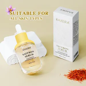 Private Label Natural Herbal Facial Saffron Serum Organic Skin Care Anti Aging Glow Booster Essence Brightening