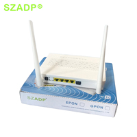 Módem Óptico GPON EPON con Doble Antena WiFi ONU 1GE+3FE+VOIP, Equipo de Red de Banda Ancha de Fibra Óptica FTTH